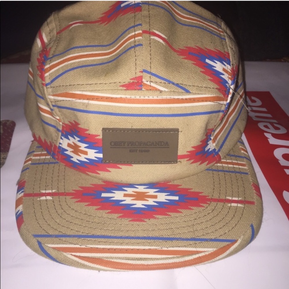 Native print obey cap
